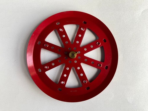 Original meccano red pulley - 6",