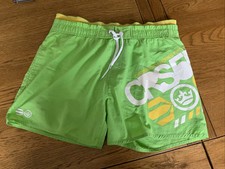 CROSSHATCH MENS NEON GREEN SWIMWEAR SHORTS - L