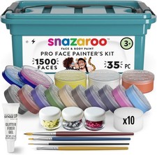 Snazaroo Professional Face Painters Kit 35 Pieces Fancy Dress Make Up Face Paint