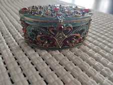 OVAL METAL & ENAMEL TRINKET