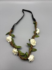 Boho White Rose Flower Headband Hairband Alice Festival Hippy