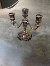 Vintage Silver Plated 3 Sconce Candelabra By Grenadier c1950s - 20.5cm (8”) Tall