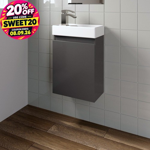 Gloss grey wall mounted 400mm - gloss,