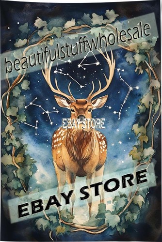 Stag moon gate tapestry - stag,