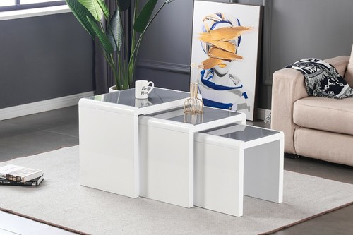 Nest tables grey - 3, tempered