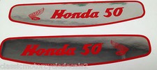 HONDA C50 STEP THROUGH SCOOTER PLAG PETROL TANK DECALS 2