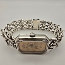 OMEGA DE VILLE ANDREW GRIMA EMERALD DESIGN 925 SILVER VINTAGE SWISS LADIES WATCH