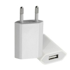EU 2 Pin USB Plug & USB A Adapter, Travel Charger, Europe Adaptor iPhone Samsung