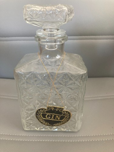 Square pressed glass decanter - glass,