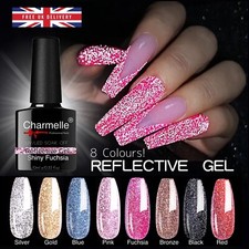Reflective Disco Nail Gel Polish Crushed Diamond Glitter Flash Sparkling Effect
