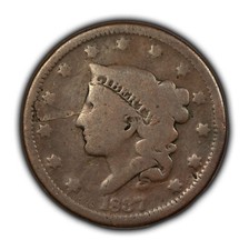 1837 1c Coronet Head Large