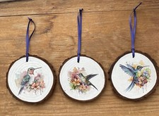 3 X HANDMADE WOOD SLICE