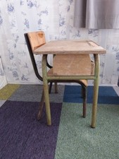 VINTAGE FRENCH SCHOOL DESK AND CHAIR