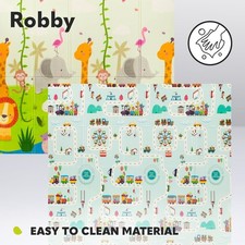 Lionelo Robby Large Reversible 2-in-1 Educational Animal Play Mat