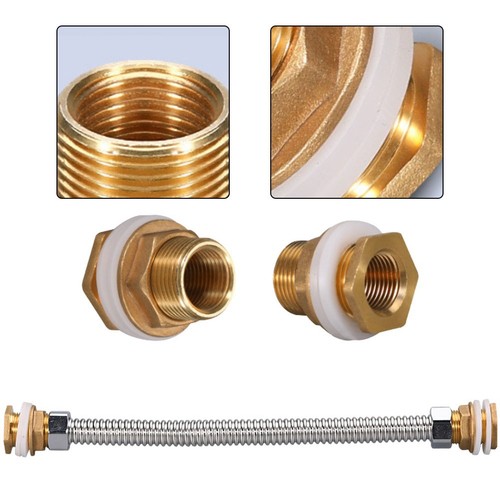 Brass water tank connector - brass,