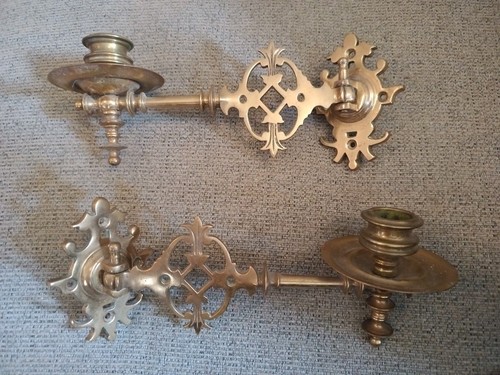 Antique brass wall candle - brass,