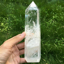 UK 6~11CM Natural Clear Quartz Crystal Point Wand Reiki Healing Energy Gift