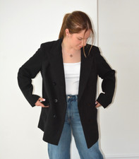 EX PRIMARK BLACK LAPEL DOUBLE