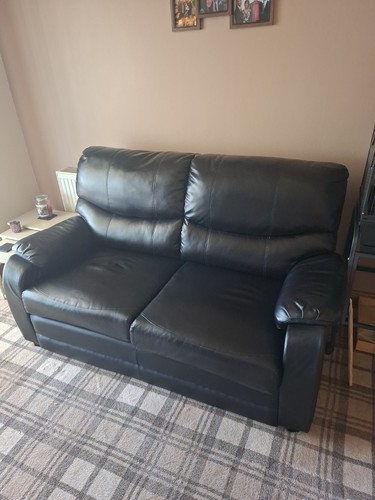 Leather sofa bed black - sofa,