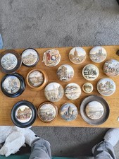 Antique prattware pot lids - pot,