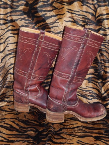 Vintage frye maroon black - maroon,