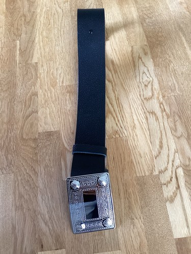 Black leather kilt - kilt, belt