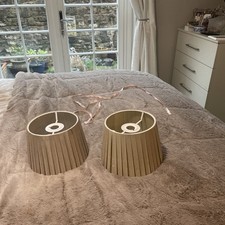 2 Champagne Pleated Lampshades