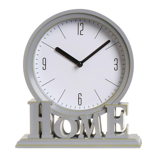 Gray desk clock analog battery - desk,