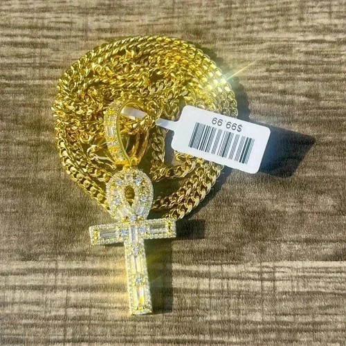 Cuban necklace egyptian ankh - &,