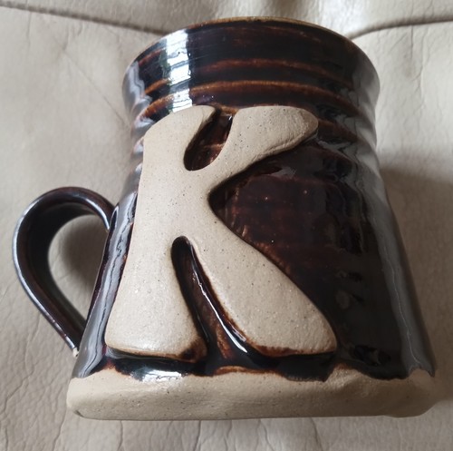Vintage handmade stoneware mug