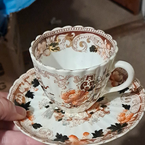 Floral art pottery ceramic cup - pottery,