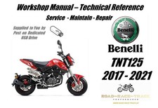Benelli TNT125 TNT 125  Service Repair Workshop Manual USB  2017- 2021