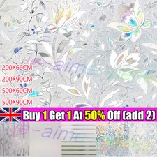 Window Privacy Film for Glass Rianbow Frosted Window Film Static Cling Sticker