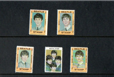 (V2288) ORIGINAL THE BEATLES 1964 HALLMARK USA STAMPS FAB 4 SET OF 5 MNH