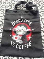 My Blood Type Is Coffee Vampire Design Tote Bag. ? Halloween Idea New