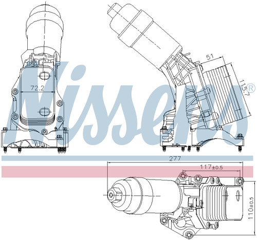 Nissens engine oil cooler - nissens,