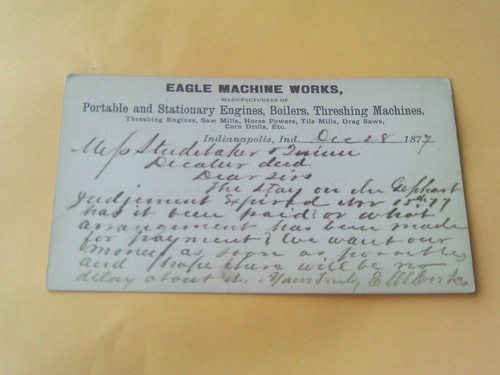 Rare 1877 postcard threshing - postcard,