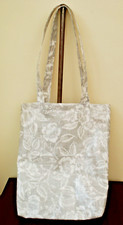 GREY FLOWERS Pattern TOTE SHOPPER bag Fabulous! HANDMADE OILCLOTH BN!