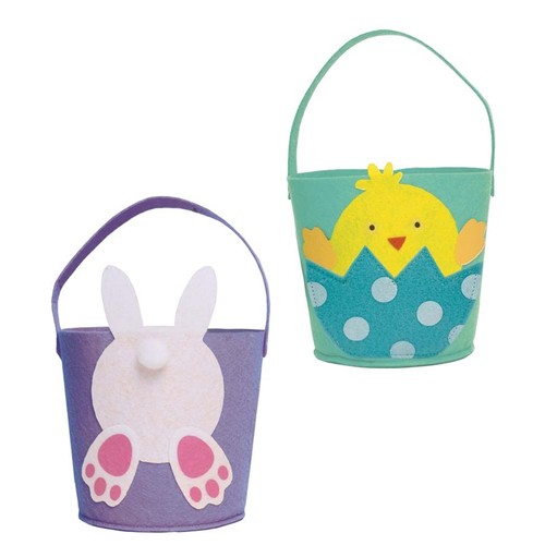 Large felt easter bucket egg - felt,