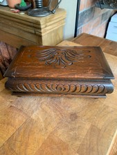 Vintage Carved Wooden Music Box Thorens Movement - needs attention    