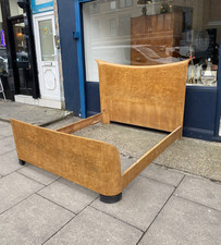 Guglielmo Ulrich Valzania Art Deco King Bed 160 Mattress Burl Wood Bedroom 1940s