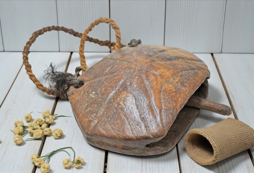 Antique wooden animals - animals, cow