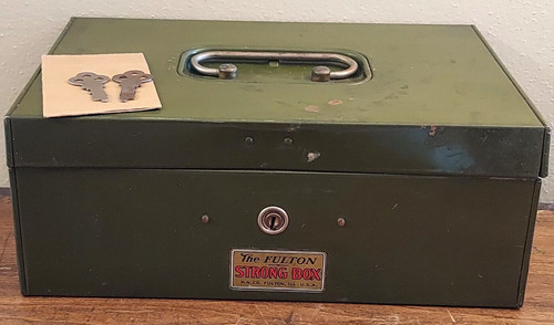 Vtg fulton strong box - vtg, metal