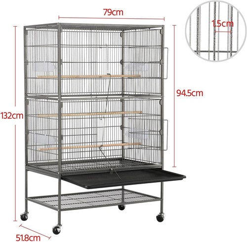 Large parrot cage - cage, black