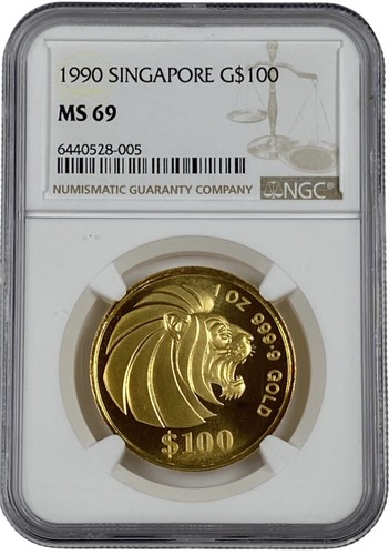1990 singapore gold 100 - 1990, lion