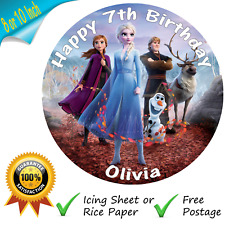 FROZEN 2 PARTY BIRTHDAY CAKE TOPPER PERSONALISED EDIBLE FROZEN CAKE TOPPER