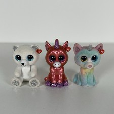 Ty Mini Boos Figures 3x Bundle Collectible Animals Unicorn, Bear Good Condition
