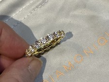 QVC Yellow Gold Plated Sterling Silver Full 4ct Diamonique Eternity Ring UK P