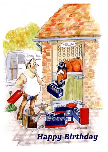 Birthday card horse farrier - card,