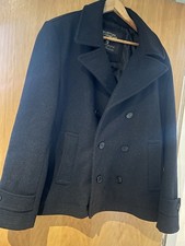 Burton Black Double Breasted Pea Coat Size Large L